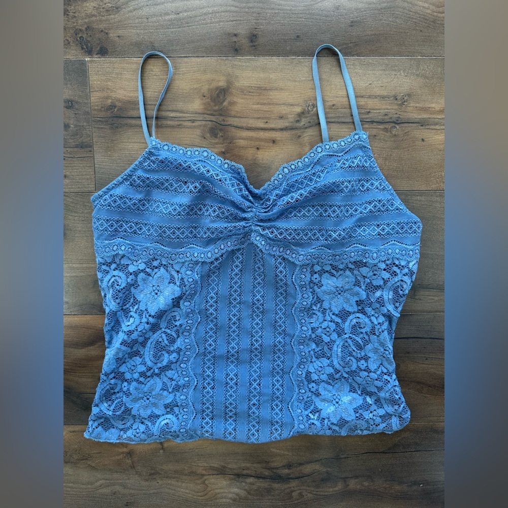 Bisou Bisou Blue Lace Camisole